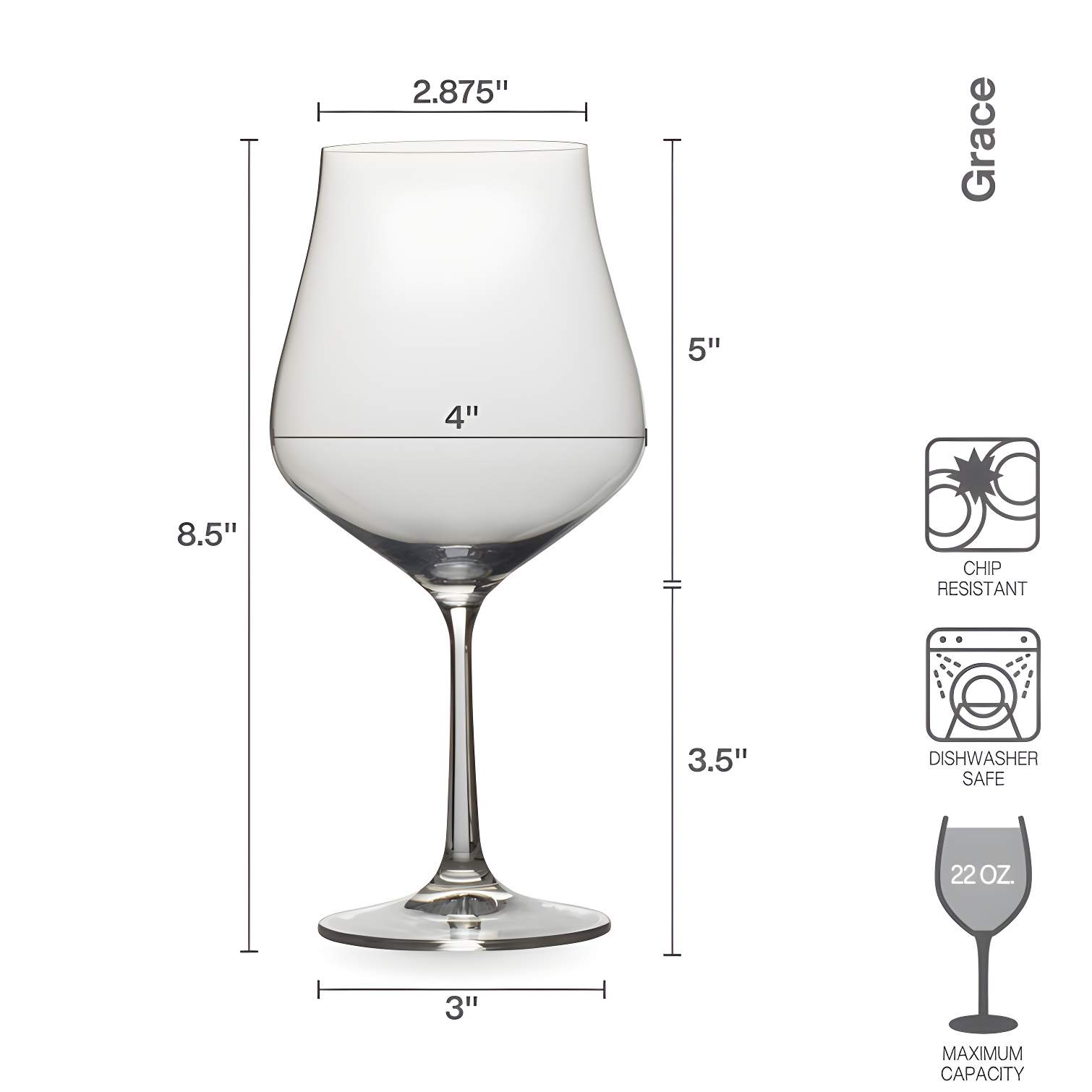 Mikasa Mikasa Grace 22 oz. Red Wine Glasses