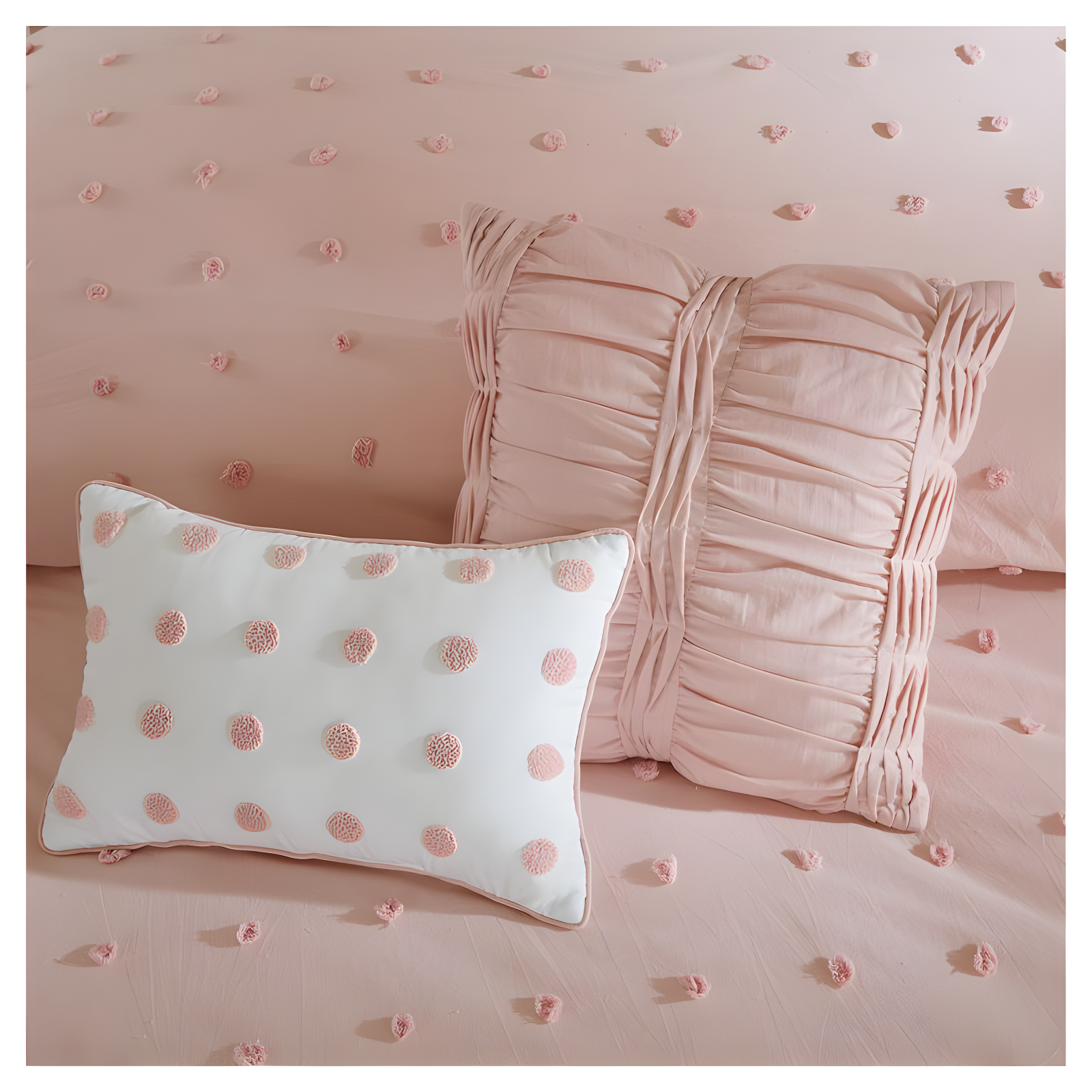 Intelligent Design Brooklyn Cotton Jacquard Comforter Set with Euro Shams and Throw Pillows