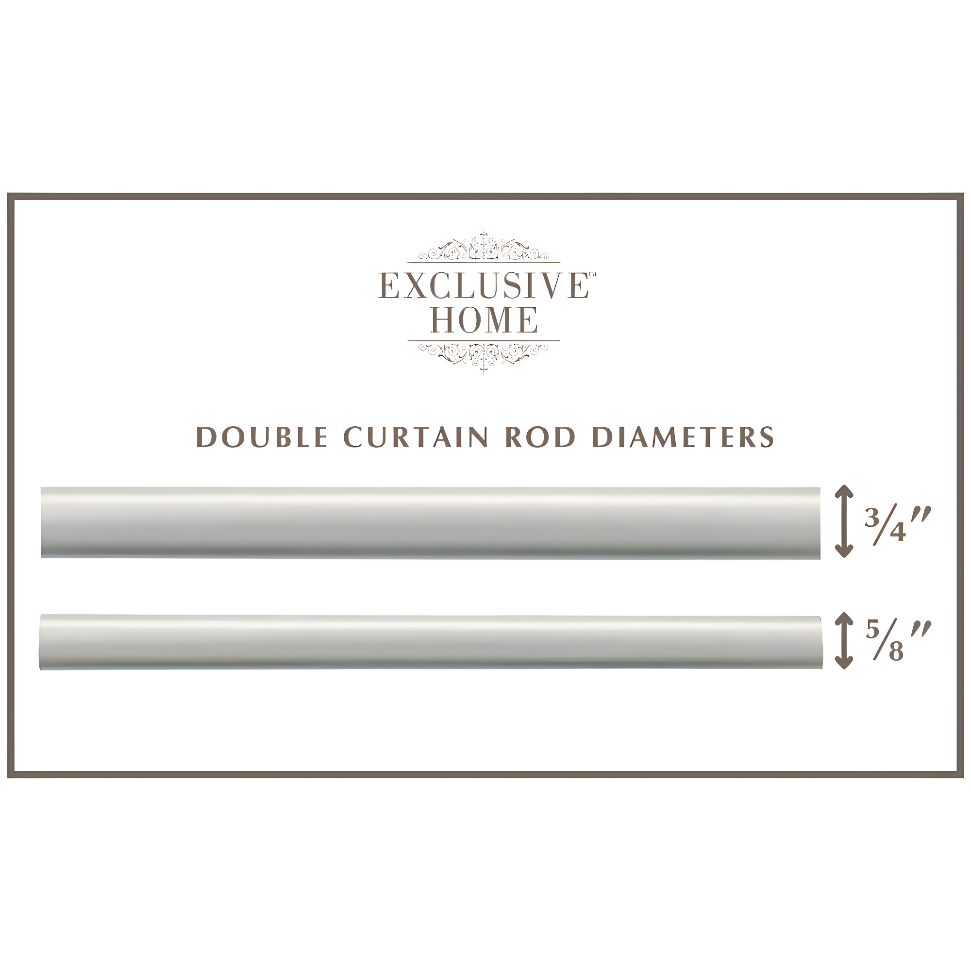 EXCLUSIVE HOME Fetter Wrap Around Double Curtain Rod, Matte Silver, 83.5"-120"