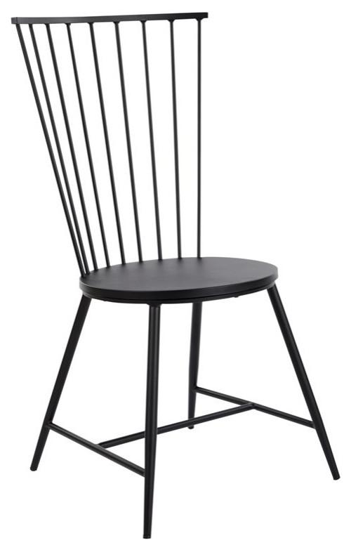 Pim Metal Windsor Back Side Chair in Black