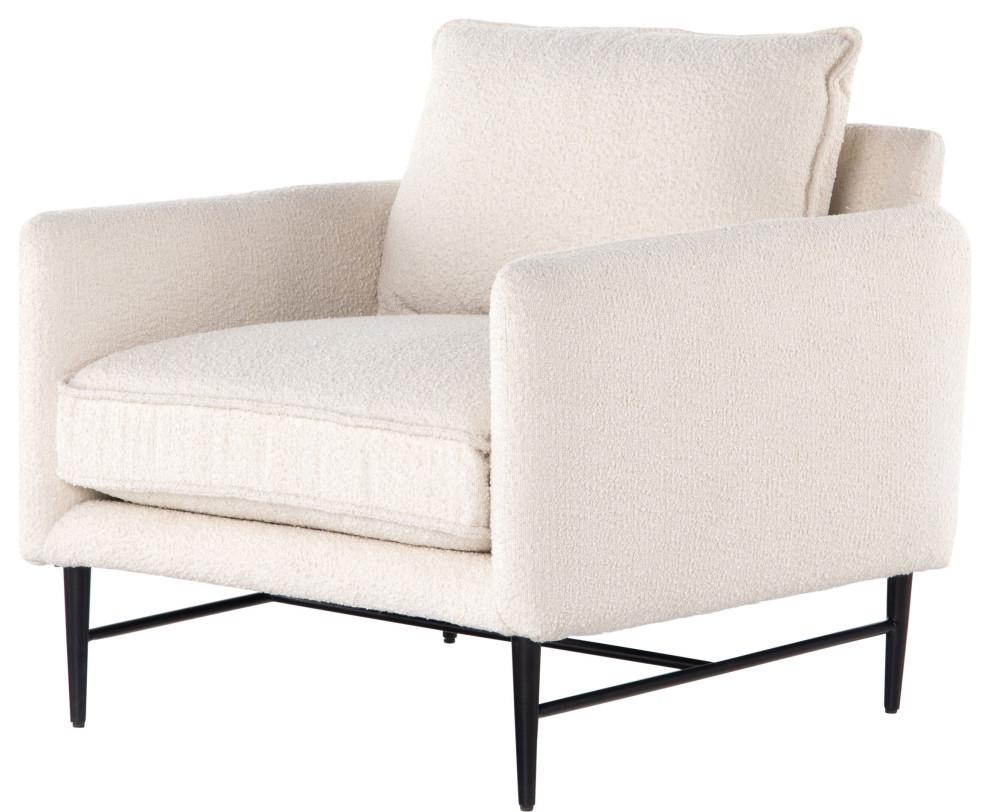 Easton Cream Velvet Contemporary Stationary Chair