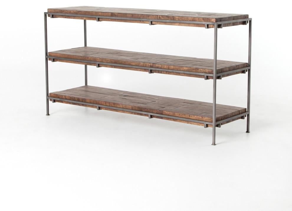Simien Weathered Hickory 60" Media Console with Iron Detailing