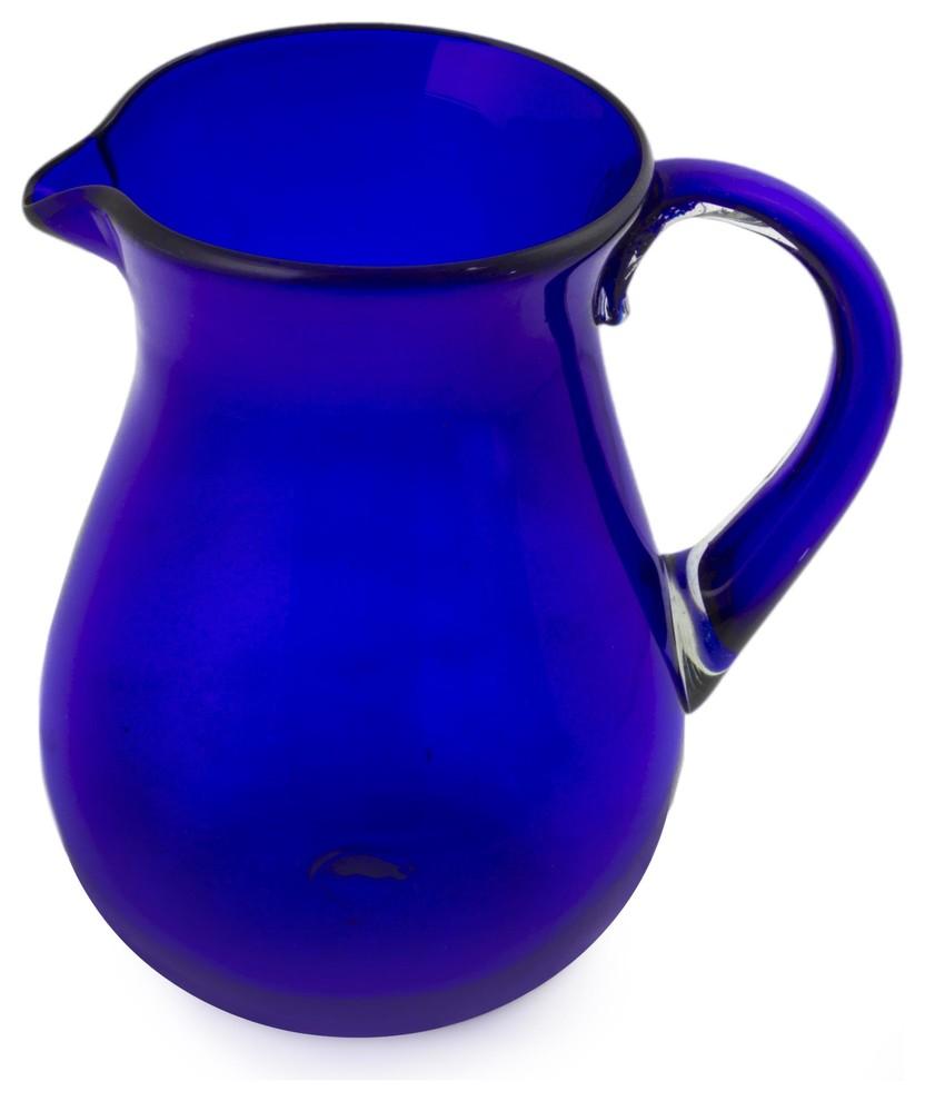 Cobalt Blue Mesmerizing 82 oz. Traditional Glass Pitcher