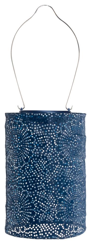 Stella Tyvek Blue Solar Hanging Lantern with Dual LED Lights