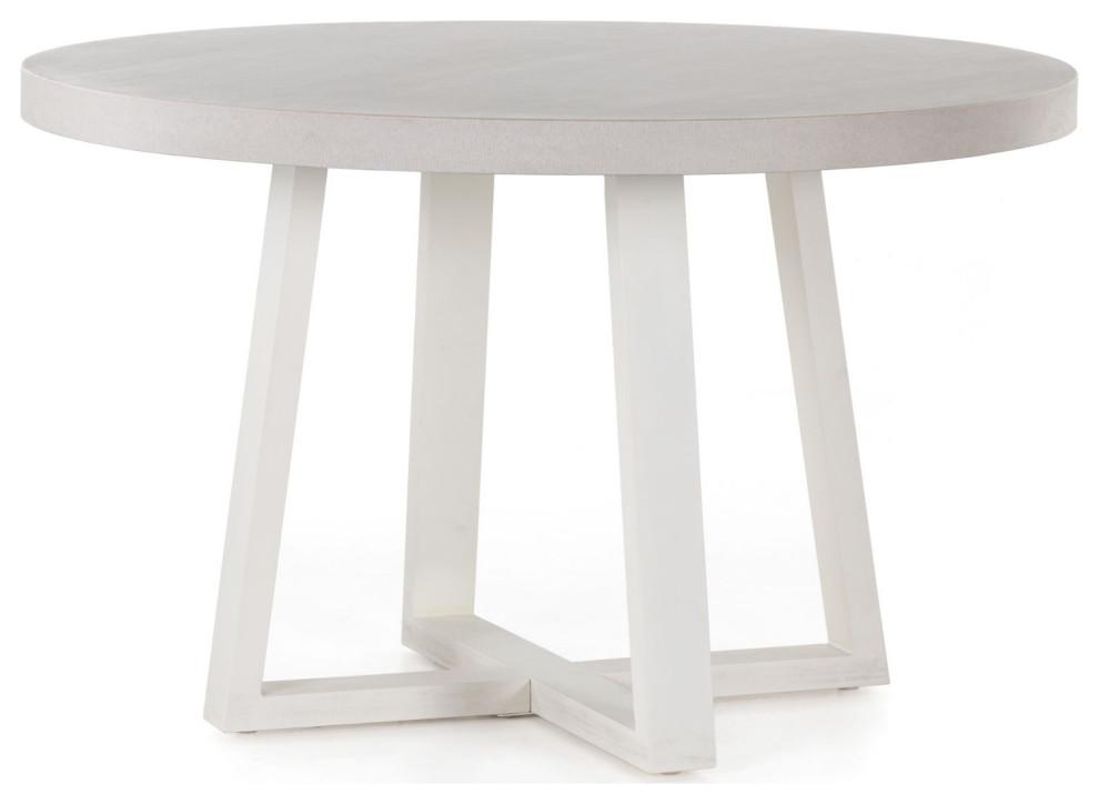 Cyrus 47'' Beige and White Round Outdoor Dining Table