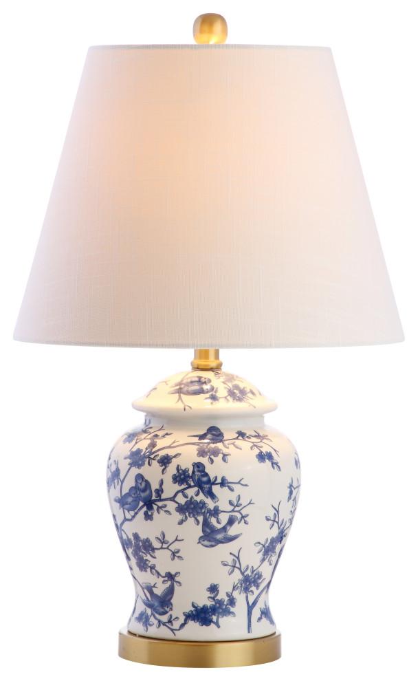 Penelope 22" Chinoiserie Blue and White LED Table Lamp