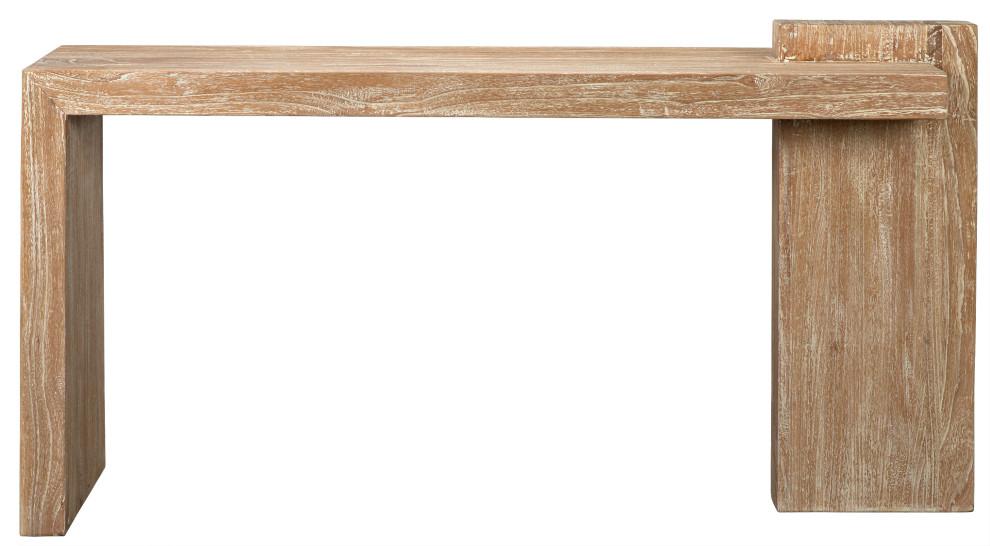 Distressed Mindi 62" Rustic Metal and Wood Console Table