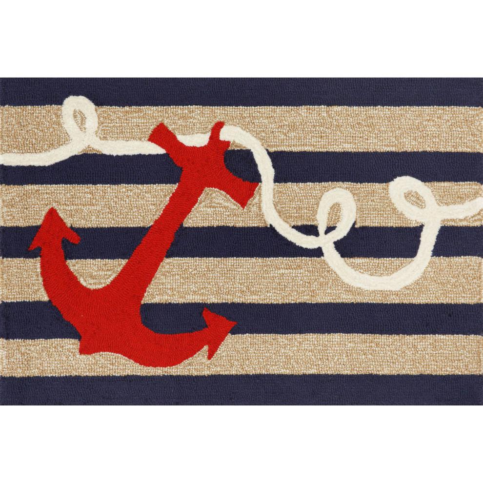Liora Manne Frontporch Anchor Indoor/Outdoor Rug Navy 2' x 3'