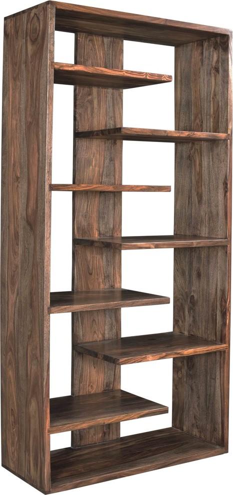 Brownstone Nut Brown Solid Sheesham Wood Bookcase with Doors