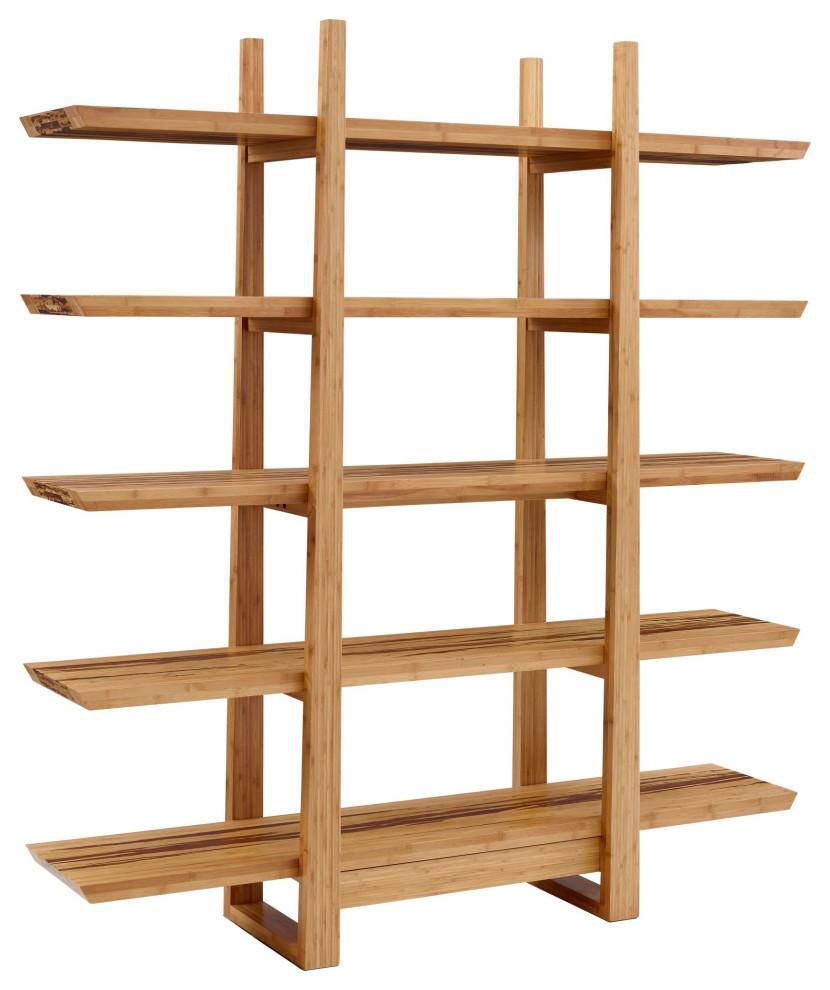 Magnolia Exotic Tiger Bamboo 5-Shelf Organizer in Brown