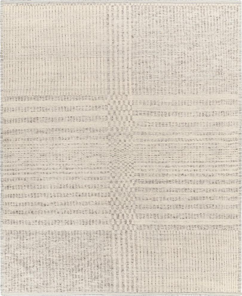 Reon Subtle Gray Hand-Knotted Wool and Cowhide Rug - 2' x 3'