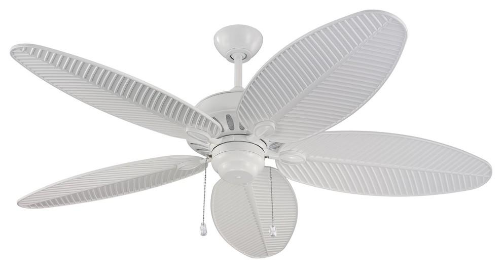 Cruise Tropical Palm 52" White Outdoor Ceiling Fan with Grain Blades