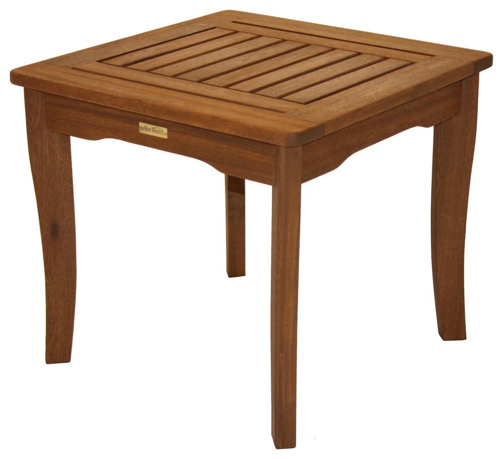 Vineyard Classic Brown Eucalyptus Square Outdoor End Table