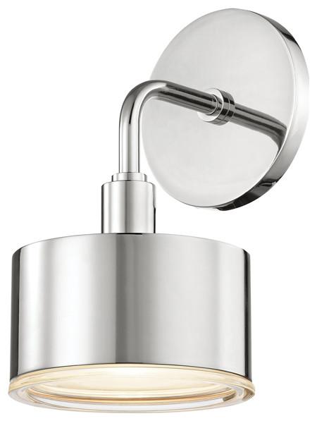 Nora Polished Nickel Dimmable LED Outdoor Wall Sconce