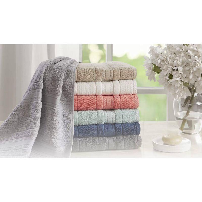 Silver Fast-Drying Cotton 6-Piece Towel Set