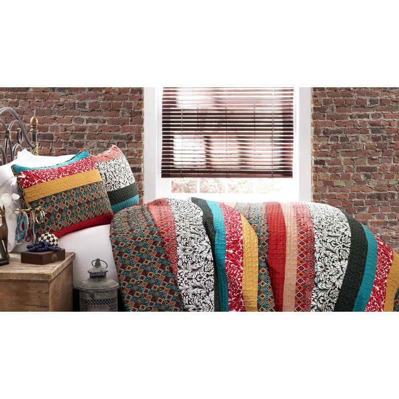 Lush Decor Boho Stripe Reversible Coverlet Set
