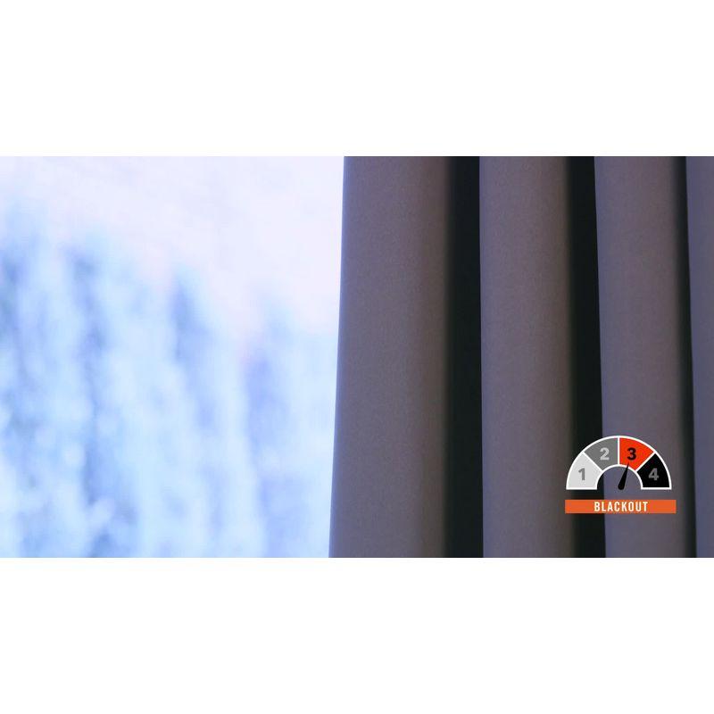 40"x84" Sun Zero Blackout Barnett Trellis Grommet Curtain Panel Gray: Thermal Insulated, Energy Efficient, Noise Reduction
