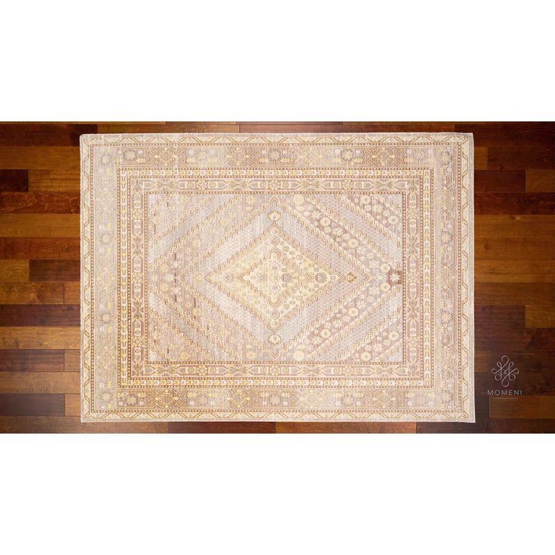 4'x6' Shapes Geometric Loomed Area Rug Gray - Momeni: Modern Indoor Low Pile Polyester Rectangle, Spot Clean