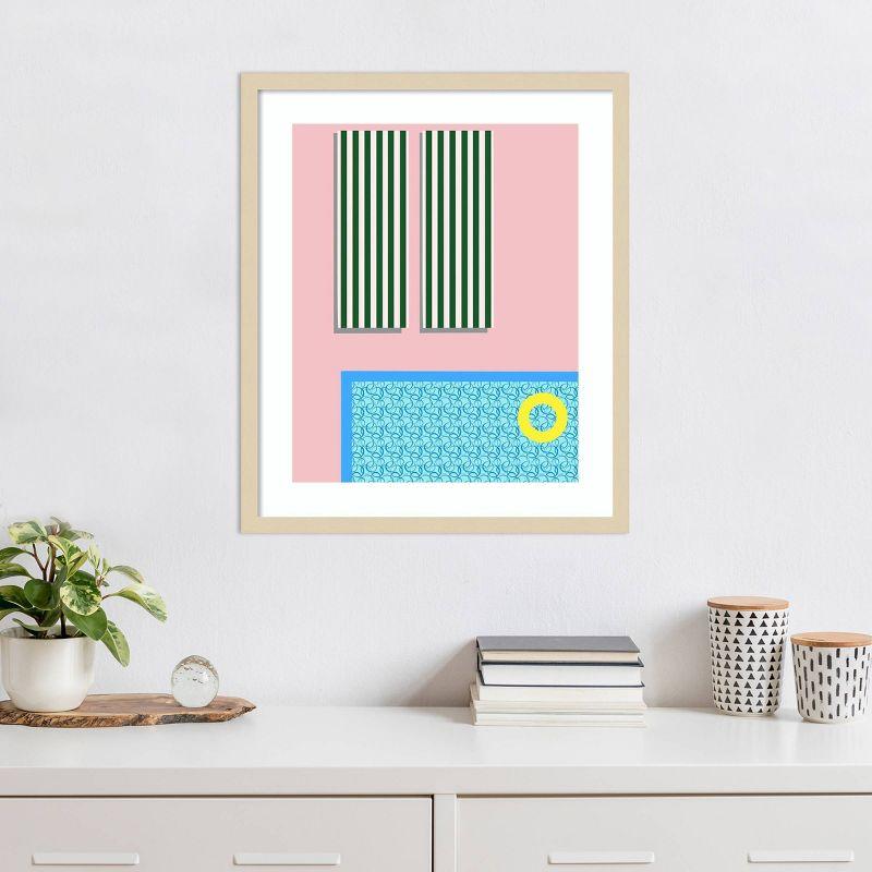 Svelte Natural Framed Abstract Poolside Fun II Poster Print