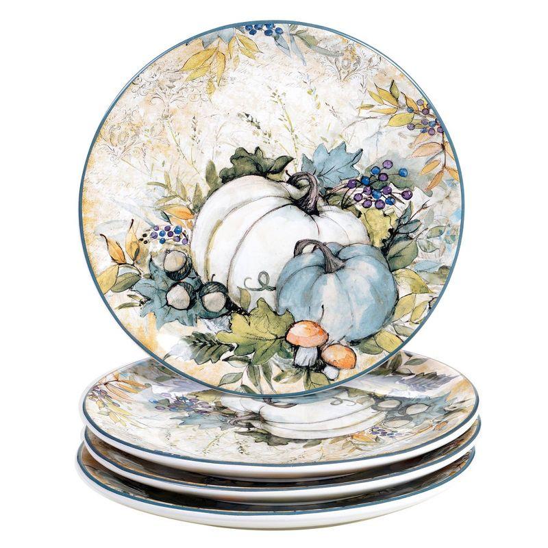 Harvest Gatherings Ceramic Fall Dessert Plates, Set of 4