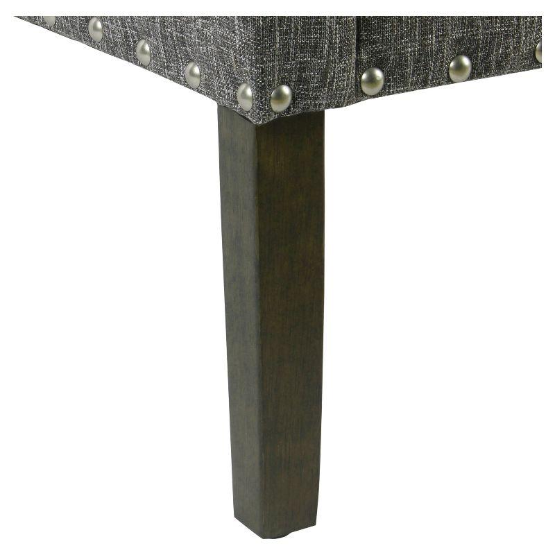 Modern Swoop Accent Chair with Nailhead Trim Slate Gray - HomePop: Upholstered, Dark Walnut Wood Legs, 250lb Capacity