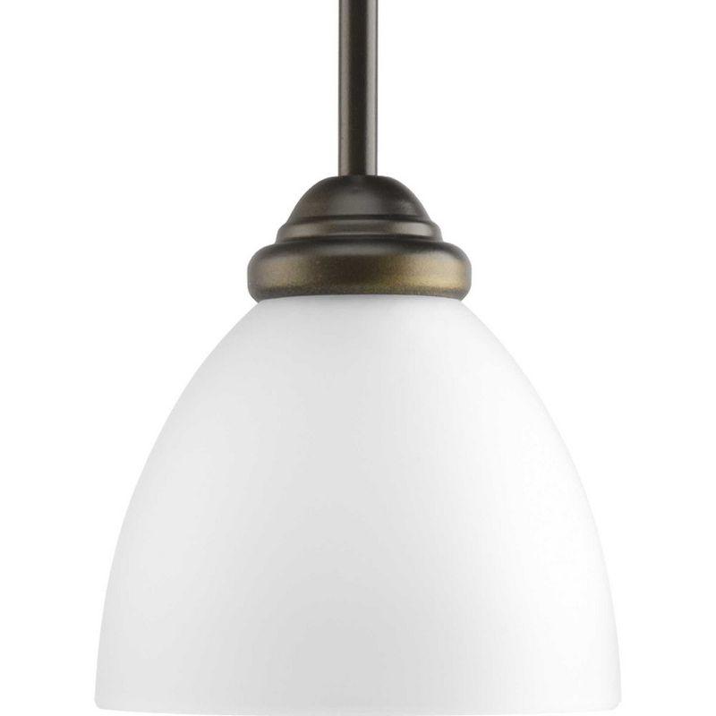 Elegant Brushed Nickel Mini-Pendant with Etched Glass Shade