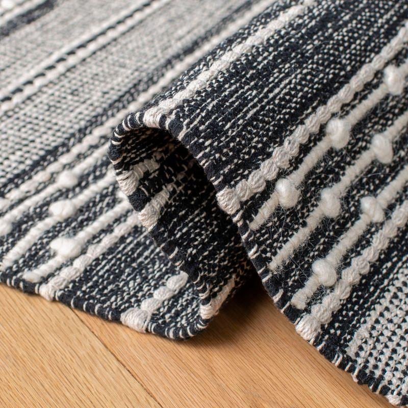 Striped Kilim STK516 Hand Woven Area Rug - Black/Ivory - 3'x5' - Safavieh.