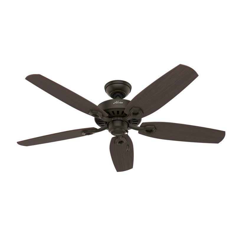 52" Builder Deluxe 5 - Blade Standard Ceiling Fan with Pull Chain and Light Kit Included