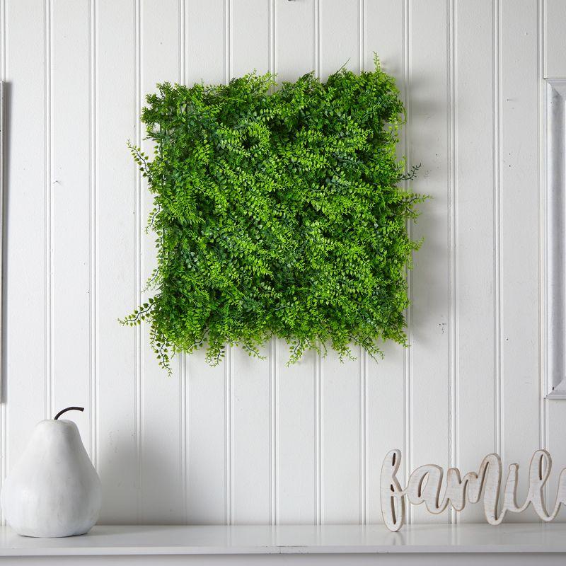 20" X 20" Lush Mediterranean Artificial Fern Wall Panel - Nearly Natural: UV Resistant, Indoor/Outdoor Decor