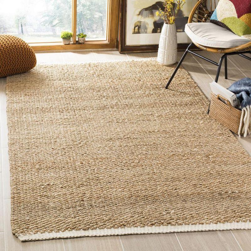 Hand-Knotted Lyla Square Jute 6' x 9' Area Rug in Ivory/Natural