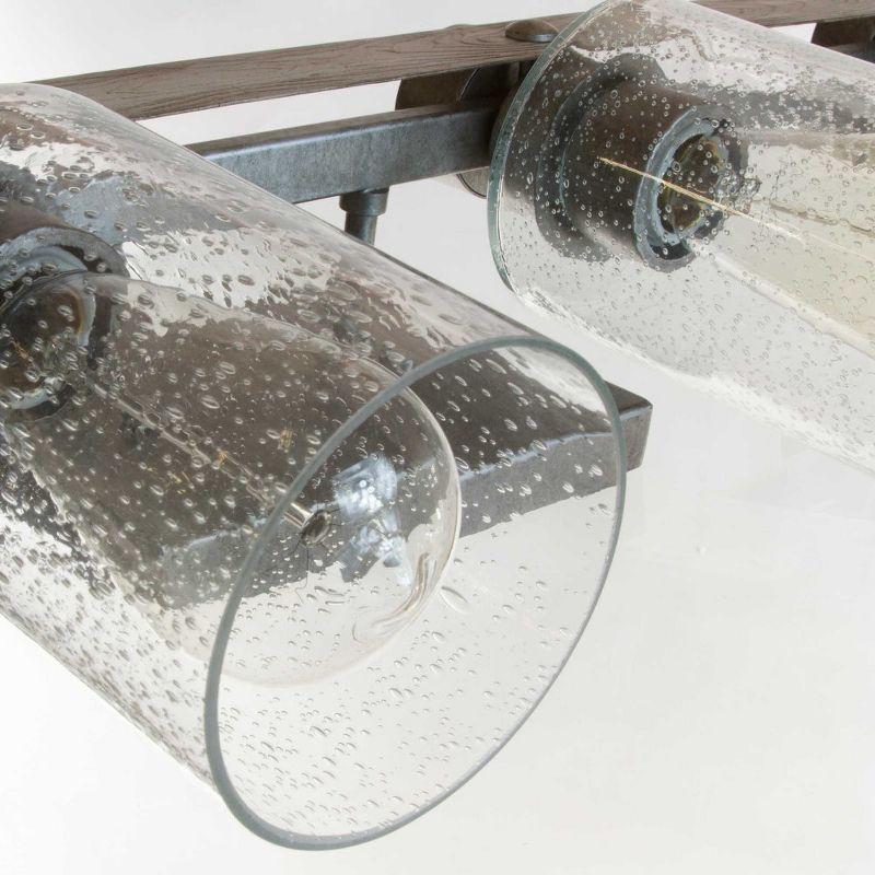 Progress Lighting Gulliver 3-Light Semi-Flush Convertible Ceiling Light, Graphite, Wood Grained Texture