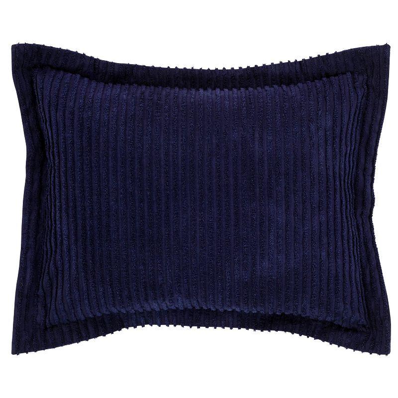 Better Trends Jullian 100% Cotton Tufted Pillow Sham with Stripe Pattern Machine Washable Pillow Cover