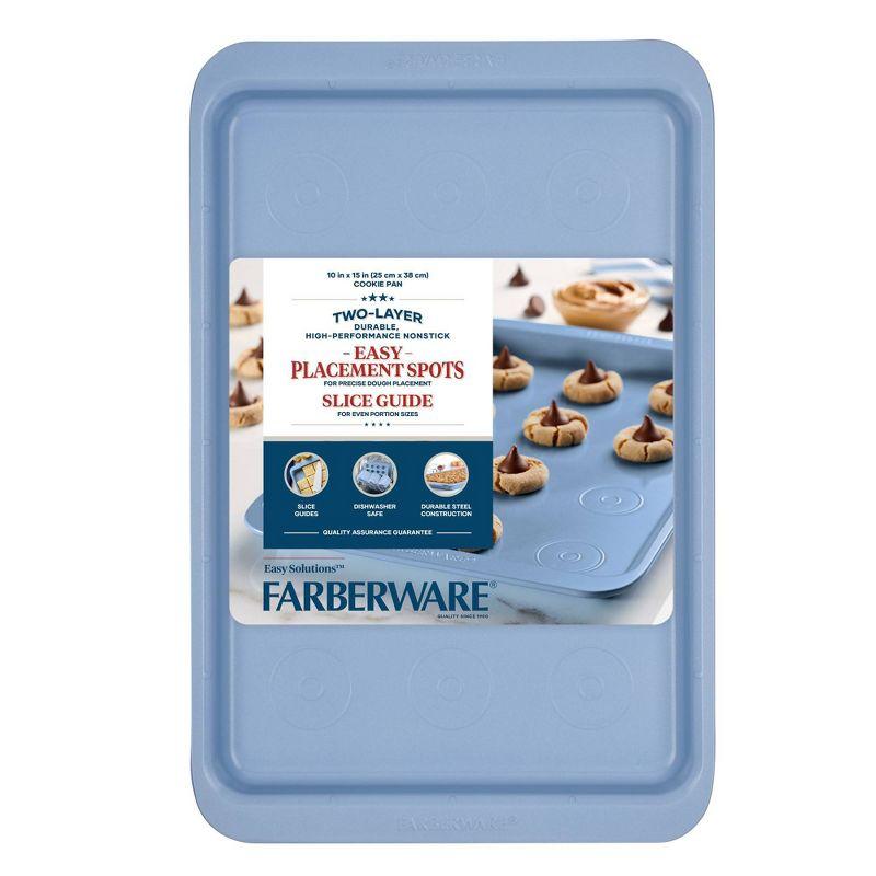 Farberware Easy Solutions Nonstick Bakeware Cookie Pan Baking Sheet, 10 Inch X 15 Inch, Blue