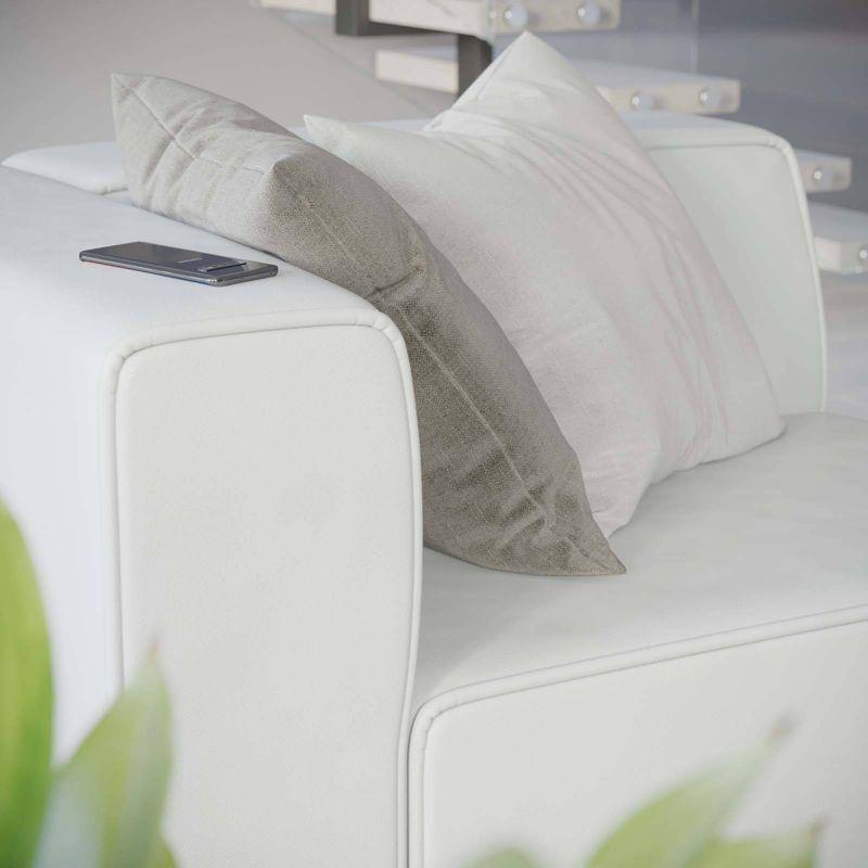 Mingle Vegan Leather Left Armchair White - Modway