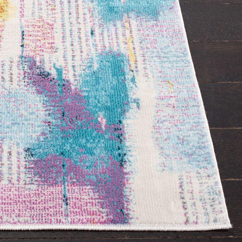Lillian LLN375 Power Loomed Accent Rug - Pink/Turquoise - 3'x3' - Safavieh