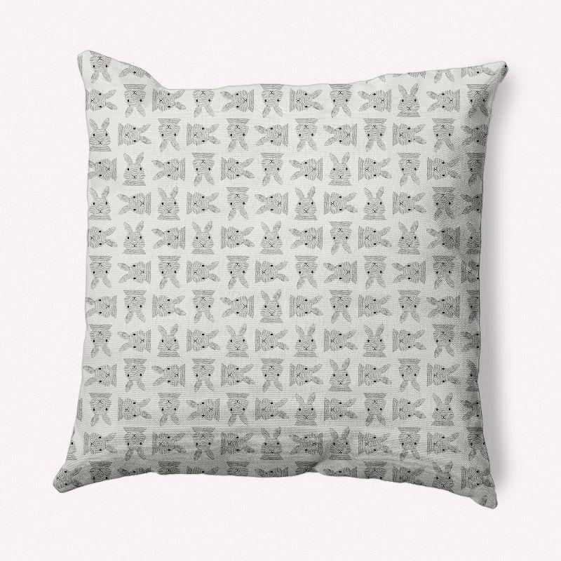 16"x16" Criss Cross Bunnies Easter Square Throw Pillow White - e by design
