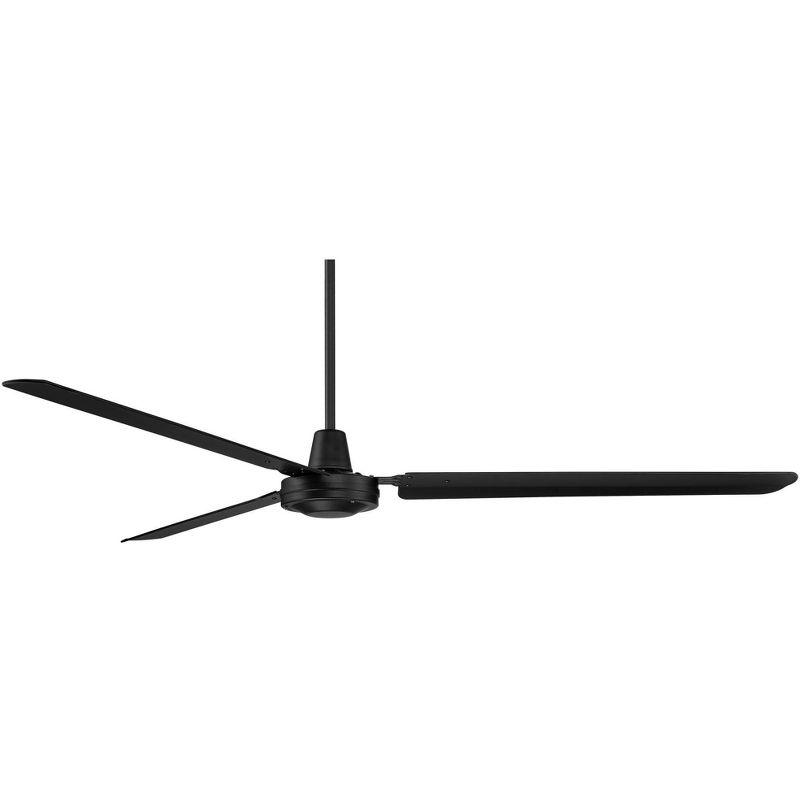 Casa Vieja 72" Casa Velocity Large Modern Indoor Outdoor Ceiling Fan 3 Blade Wall Control Matte Black Finish Bedroom Living Room Damp Rated