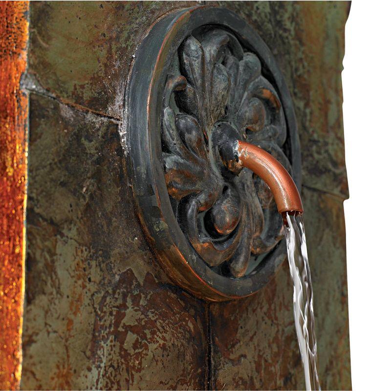 John Timberland Ibizi Rustic Outdoor Wall Water Fountain with LED Light 33" for Yard Backyard Garden Patio Home Deck Porch House Exterior Balcony Roof