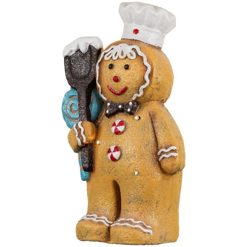 Northlight LED Lighted Glittered Gingerbread Snowman Chef Christmas Figure - 17.5"