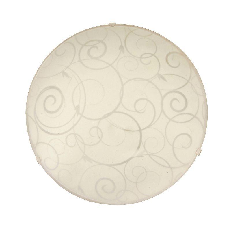 Elegant Swirl Glass 10" Flush Mount Ceiling Light in White