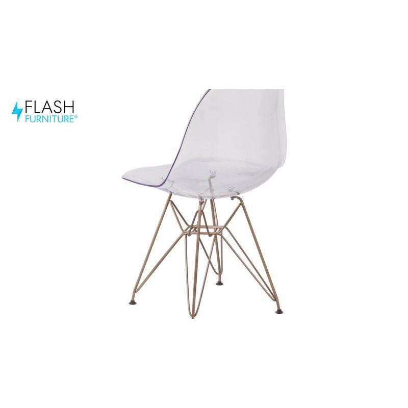 Flash Furniture Elon Series Ghost Chair with Gold Metal Base