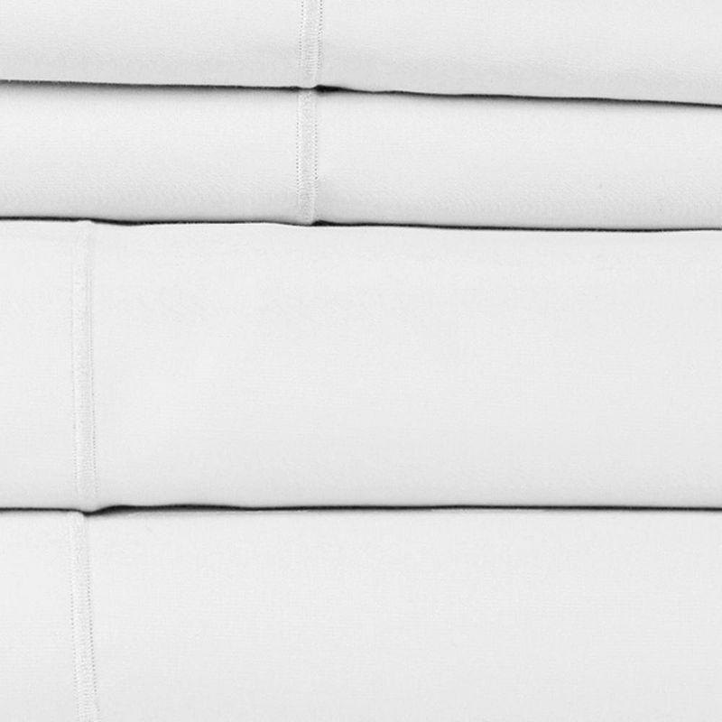 Hotel Concepts 500 Thread Count Sateen Sheet - 4 Piece Set - White