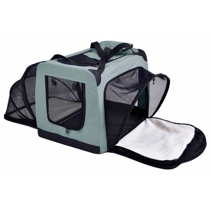 Pet Life 'Hounda Accordion' Metal Framed Soft-Folding Collapsible Dual-Sided Expandable Pet Dog Crate