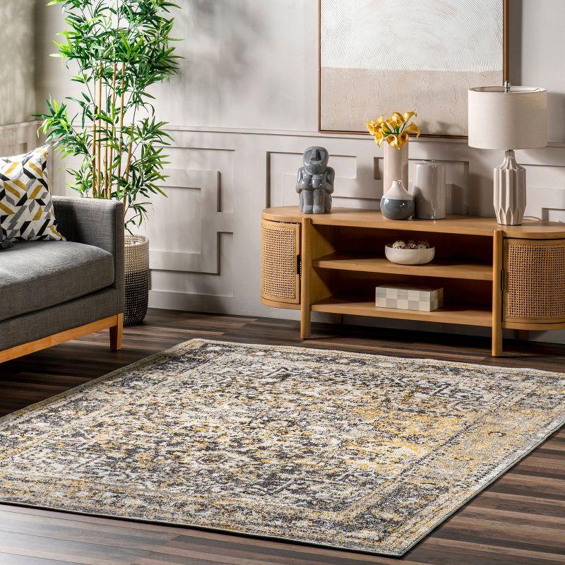 Nuloom Lilah Oriental/Persian 3x5 Accent Indoor Area Rug for Living Room Bedroom Dining Room Entryway Kitchen, Gold/Multicolor