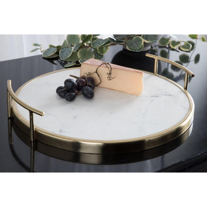 Kate and Laurel Marbury Tray, 14" Diameter, Gold