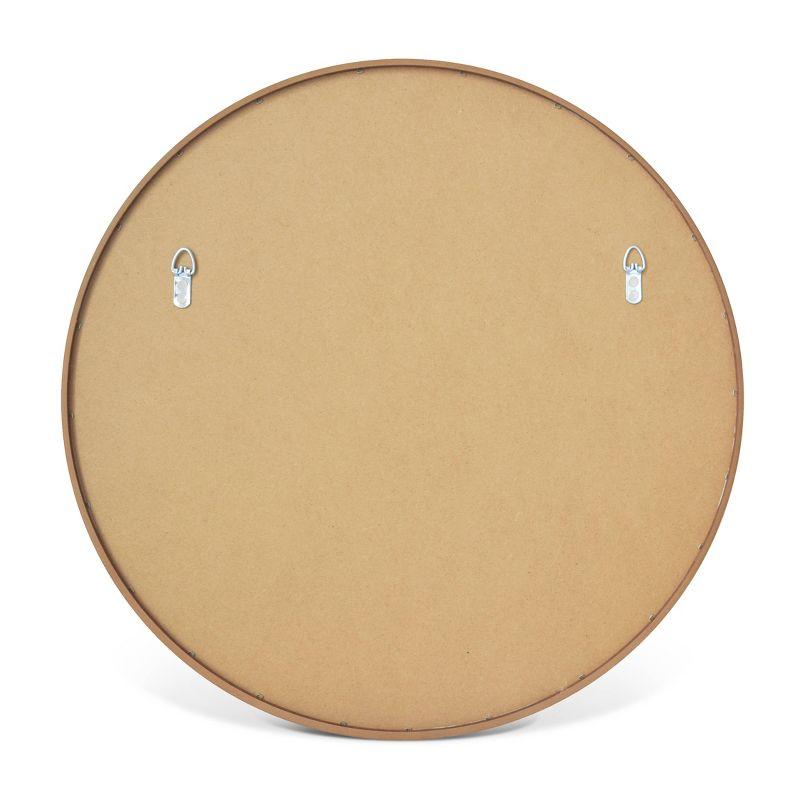 28" Wood Round Mirror Natural - WallBeyond: Pine Frame, 27" Diameter, Modern Decor, Wall Mount