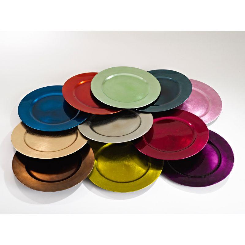 Classic Black Round Plastic Charger Plates Set of 4