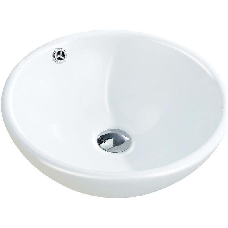 Fine Fixtures Round Vessel Sink Vitreous China with Overflow