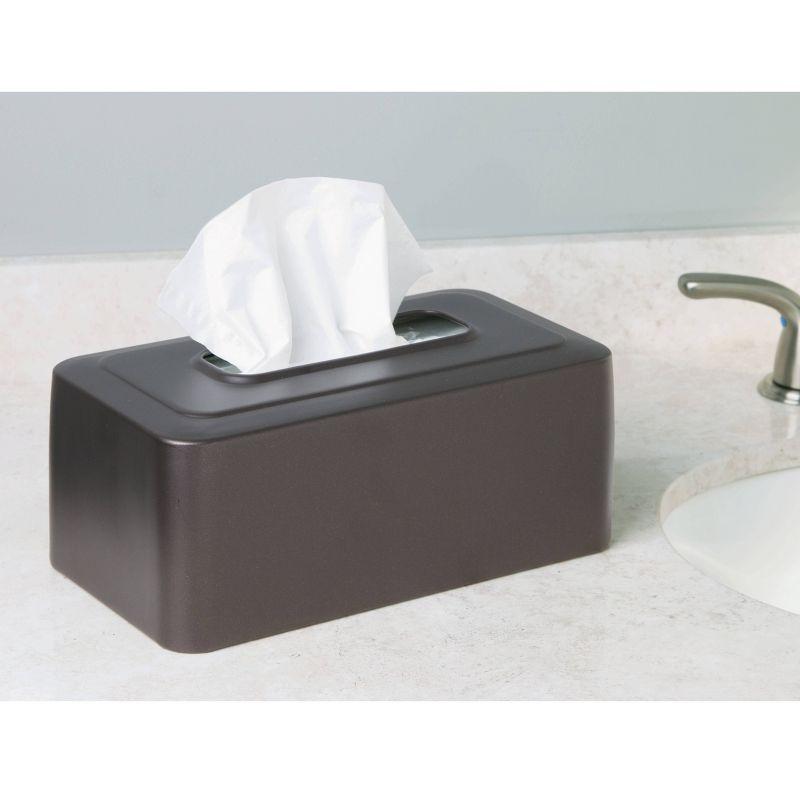 iDesign Olivia Tissue Box Cover Rectangle Boutique Box for Bathroom, Bedroom, Living Room, Bronze