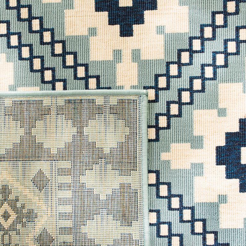 Veranda VER099 Power Loomed Indoor/Outdoor Area Rug - Ivory/Blue - 6'7"x9'6" - Safavieh.